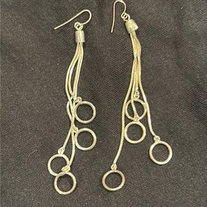 Long Dangly Silver Earrings